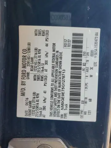 2016 FORD TRANSIT CONNECT XL  