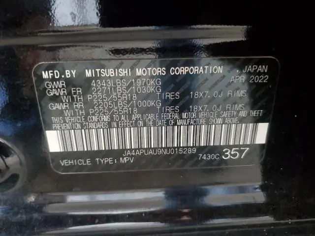 2022 MITSUBISHI OUTLANDER SPORT ES