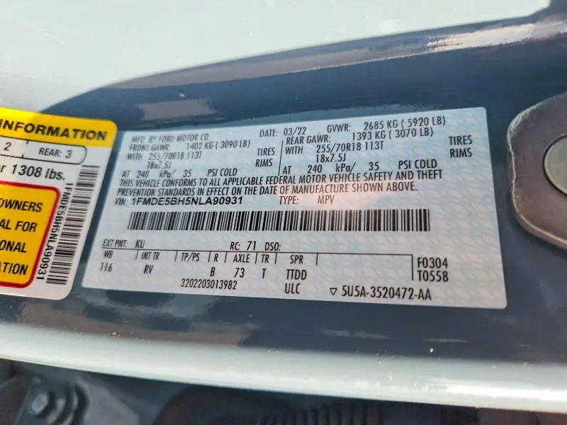 2022 FORD BRONCO BASE  