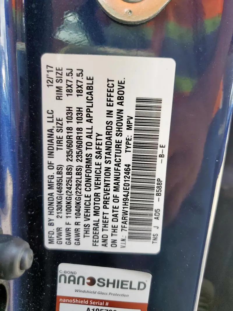 2018 HONDA CR-V TOURING  