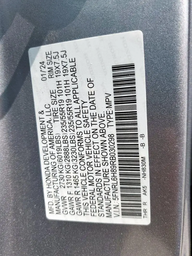 2024 HONDA ODYSSEY TOURING  