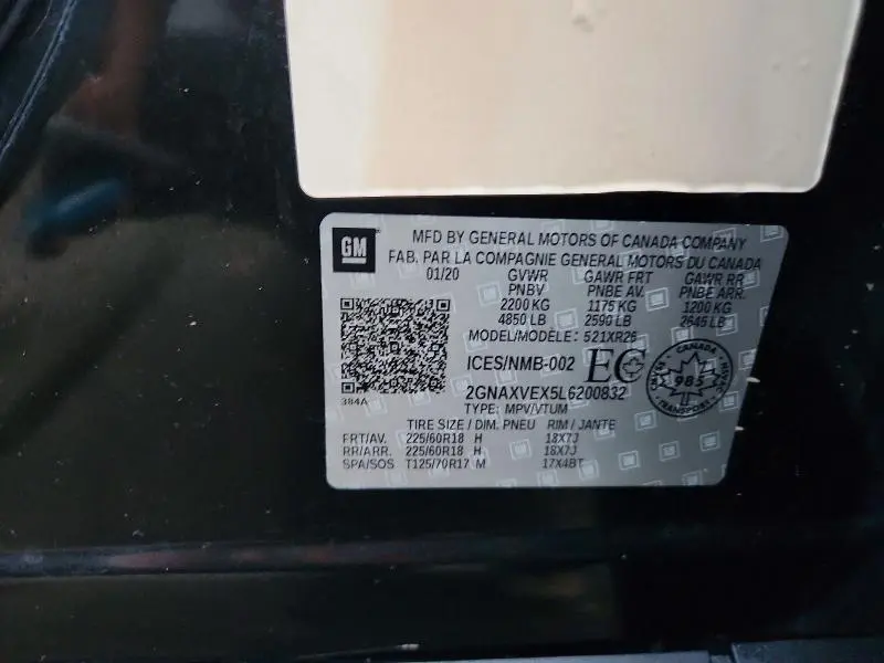 2020 CHEVROLET EQUINOX LT  