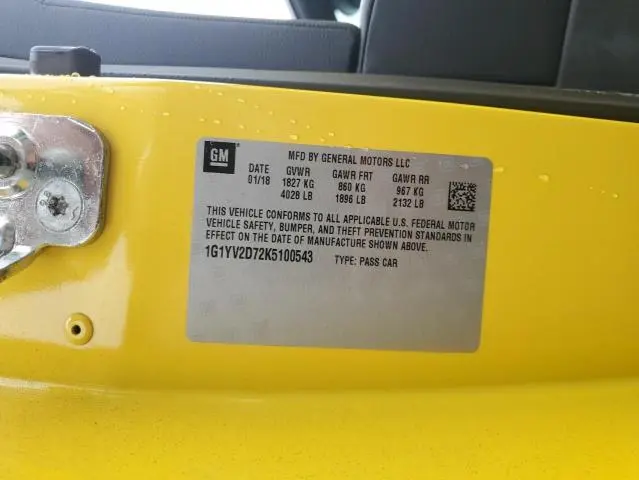 2019 CHEVROLET CORVETTE GRAND SPORT 1LT  