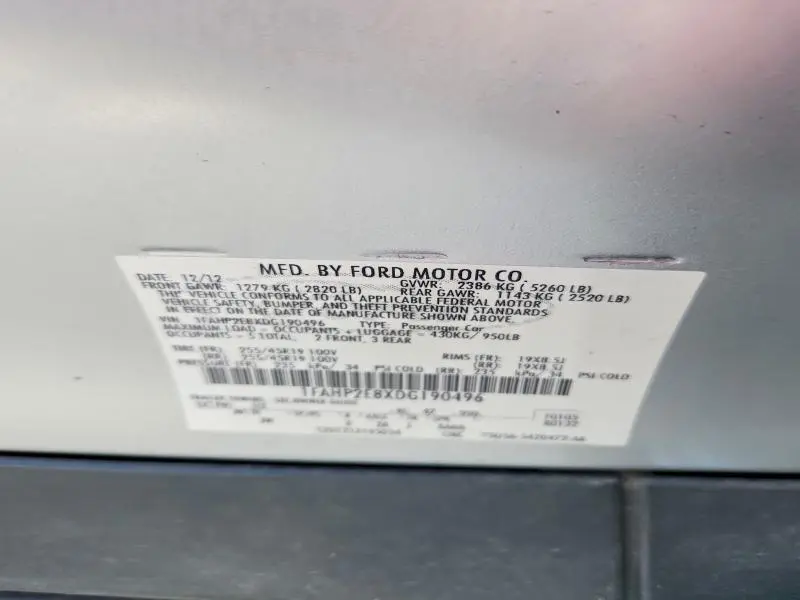 2013 FORD TAURUS SEL  