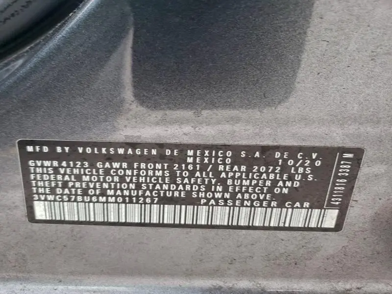 2021 VOLKSWAGEN JETTA S  