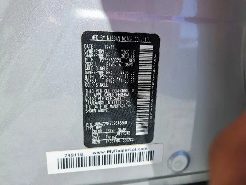2012 INFINITI QX56 BASE  