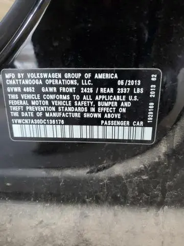 2013 VOLKSWAGEN PASSAT SEL  