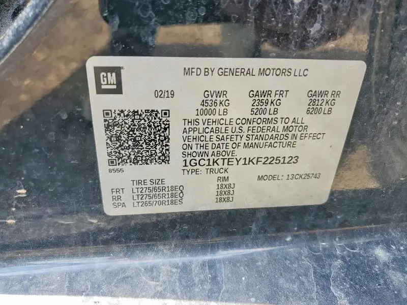 2019 CHEVROLET SILVERADO K2500 HEAVY DUTY LTZ  