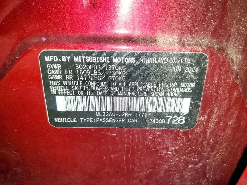 2024 MITSUBISHI MIRAGE ES  