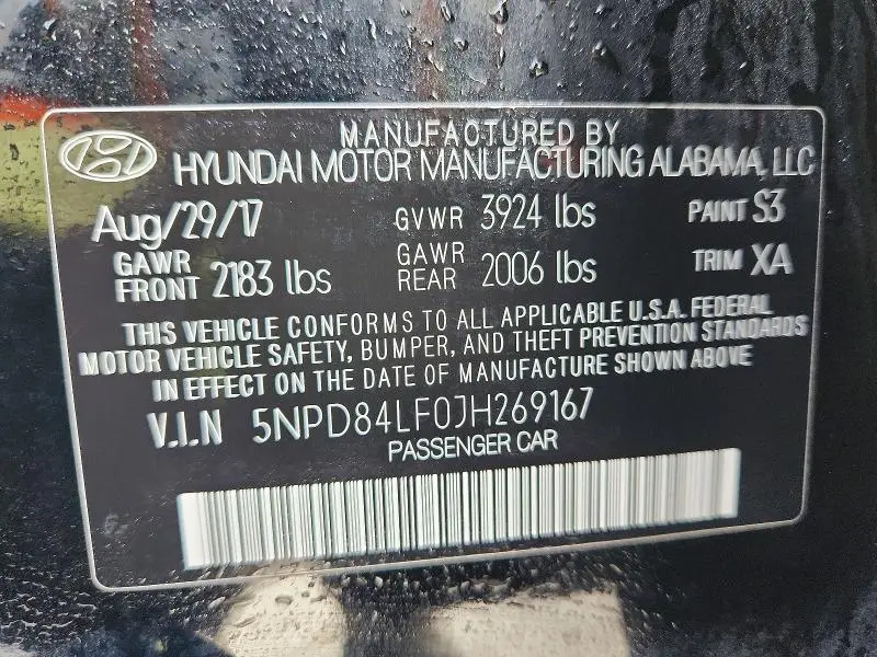 2018 HYUNDAI ELANTRA SEL  