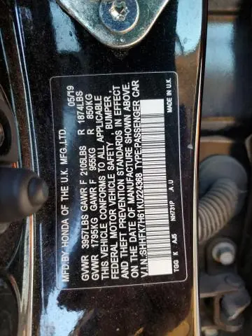 2019 HONDA CIVIC EX  