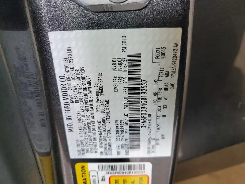 2016 FORD FUSION TITANIUM  