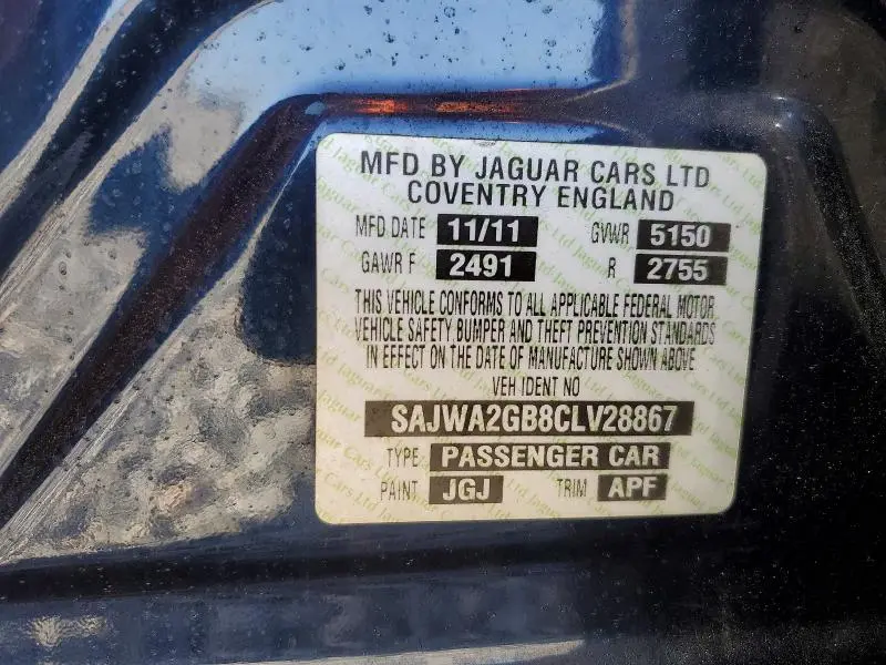 2012 JAGUAR XJL   