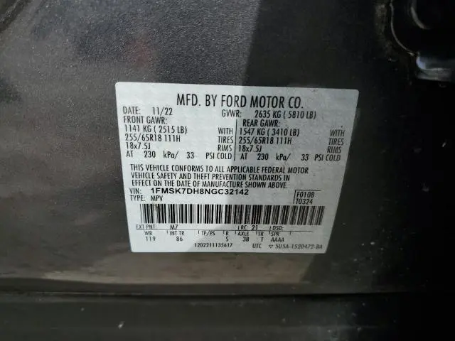 2022 FORD EXPLORER XLT  