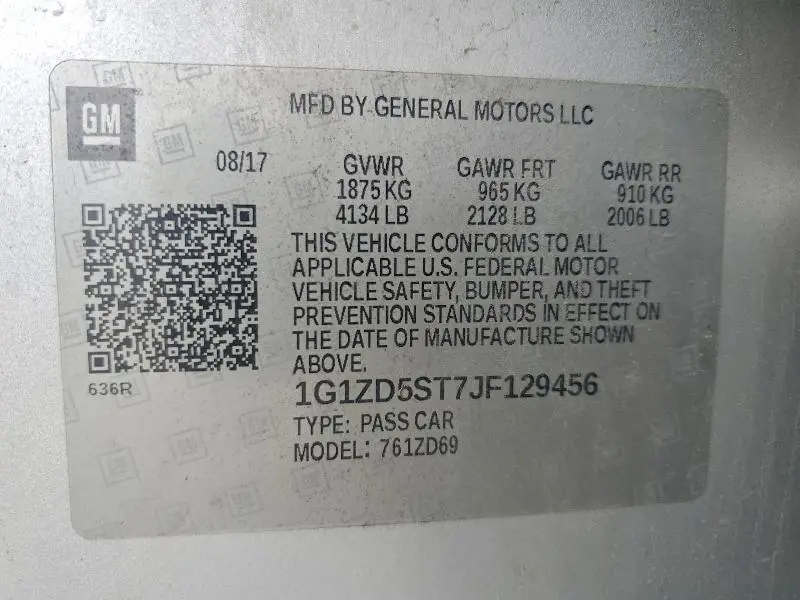 2018 CHEVROLET MALIBU LT  