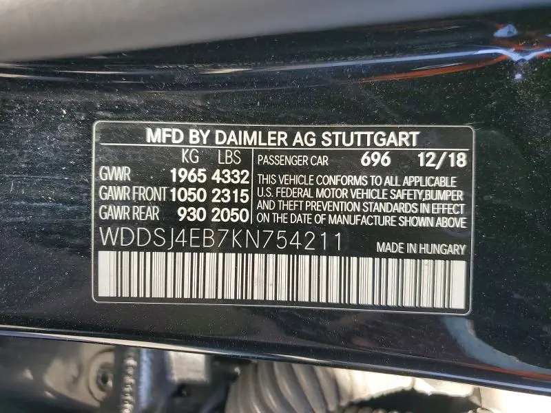 2019 MERCEDES-BENZ CLA 250  