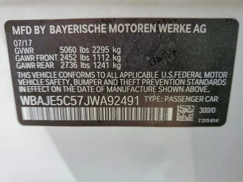 2018 BMW 540 I  