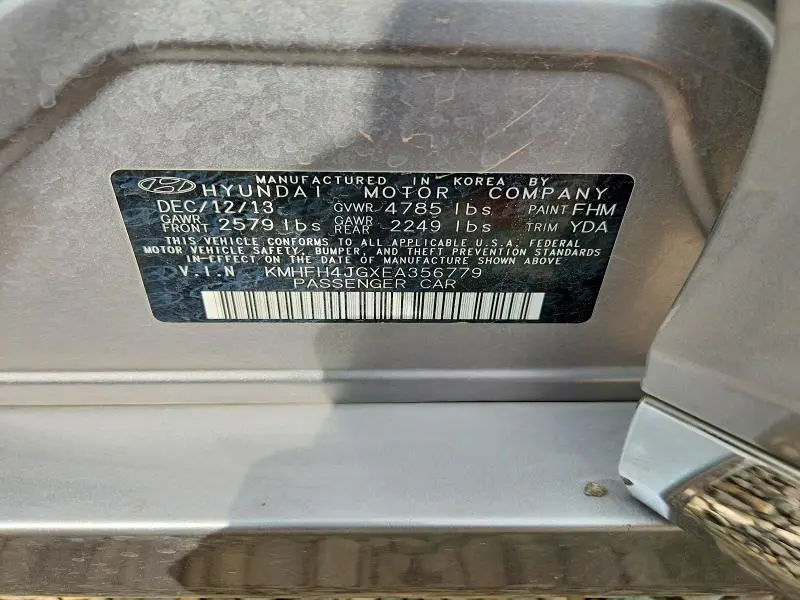 2014 HYUNDAI AZERA LIMITED  