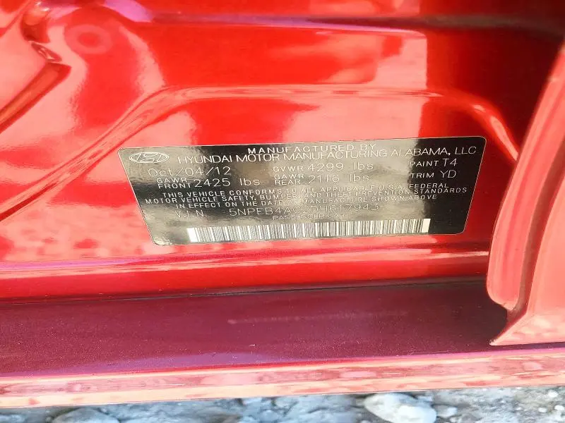 2013 HYUNDAI SONATA GLS  