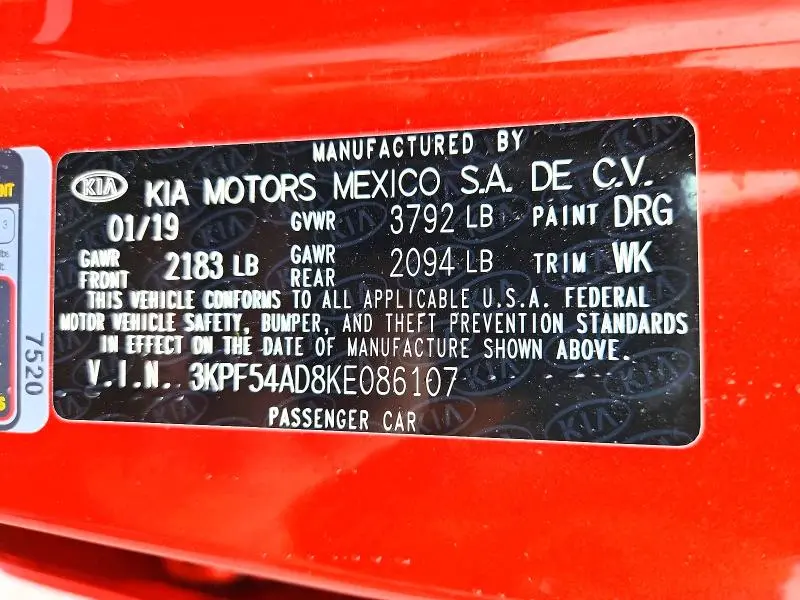 2019 KIA FORTE EX  