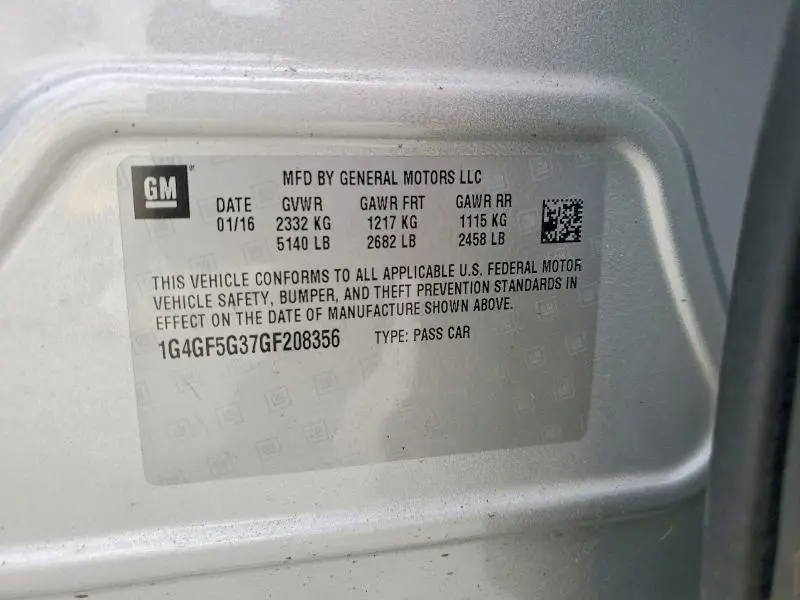 2016 BUICK LACROSSE PREMIUM  