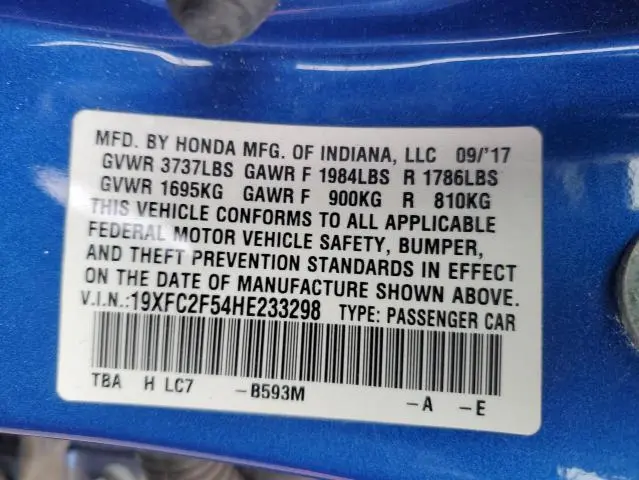 2017 HONDA CIVIC LX  