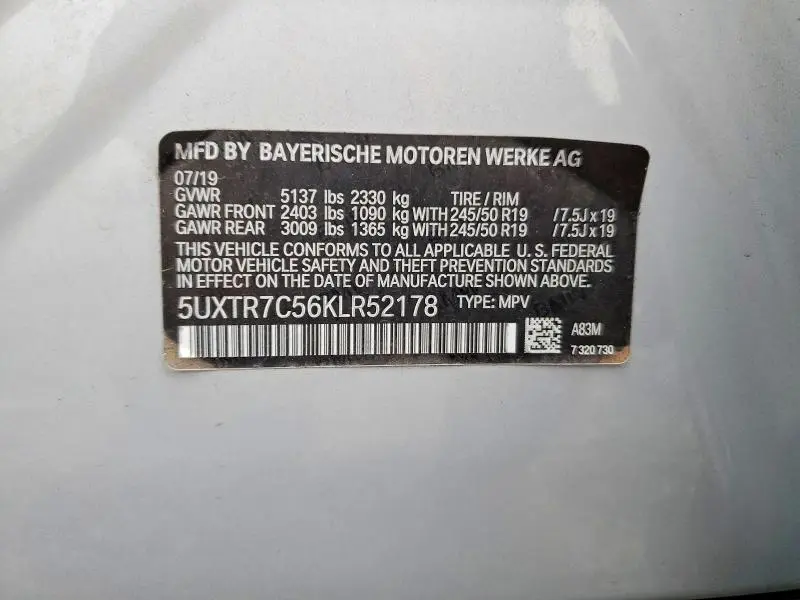 2019 BMW X3 SDRIVE30I  