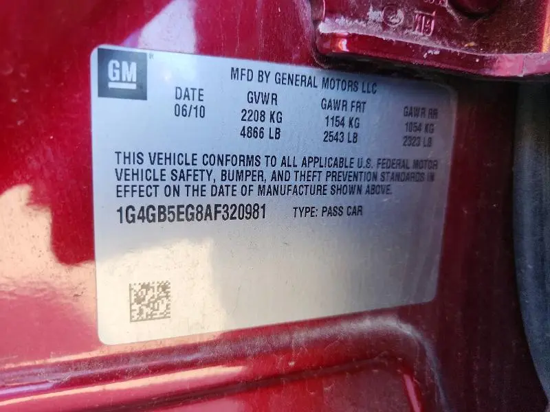 2010 BUICK LACROSSE CX  