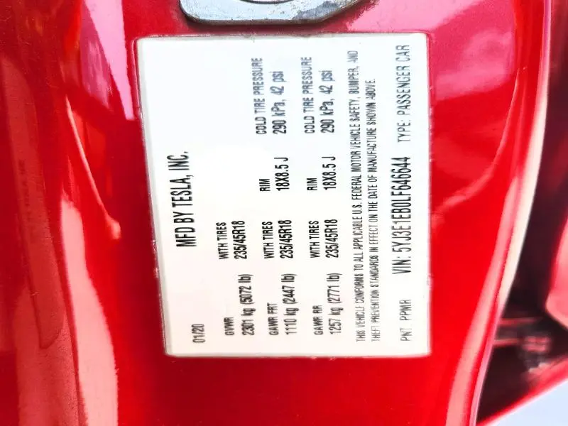 2020 TESLA MODEL 3   