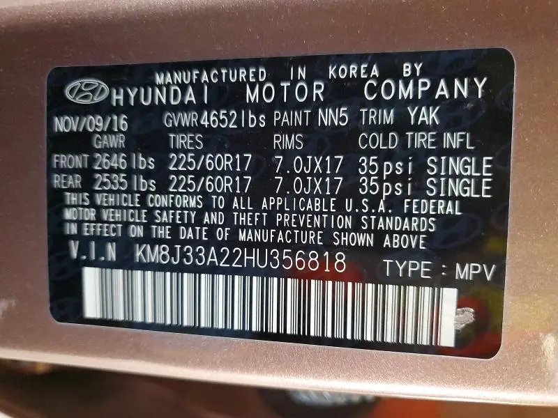 2017 HYUNDAI TUCSON ECO  