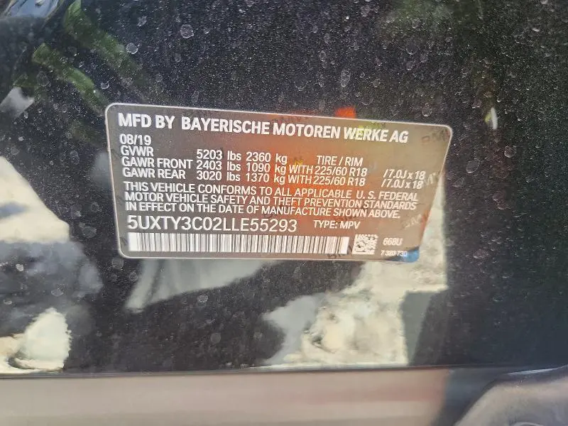 2020 BMW X3 SDRIVE30I  