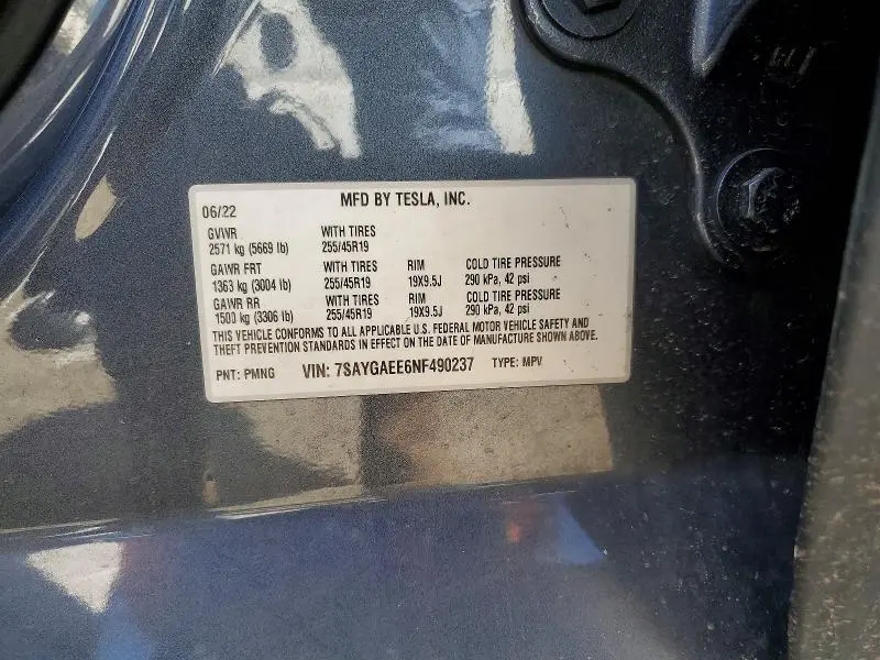 2022 TESLA MODEL Y   
