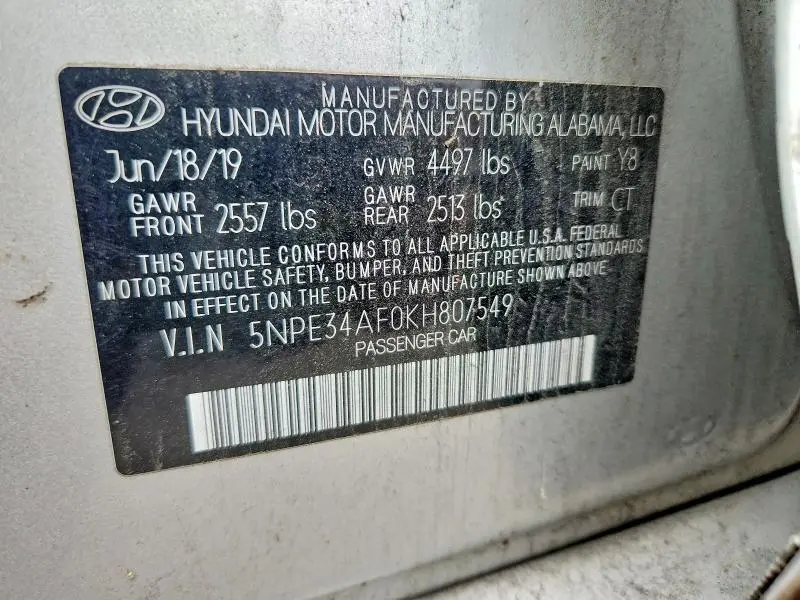 2019 HYUNDAI SONATA SPORT  