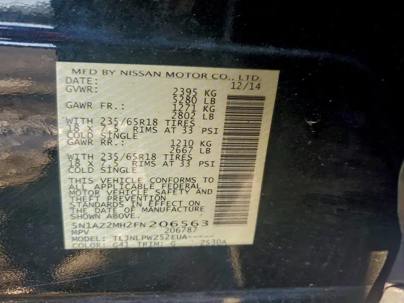 2015 NISSAN MURANO S  