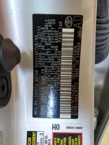 2017 TOYOTA COROLLA L  