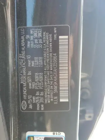 2010 HYUNDAI SANTA FE LIMITED  