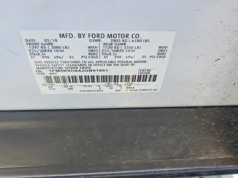 2018 FORD EXPLORER XLT  