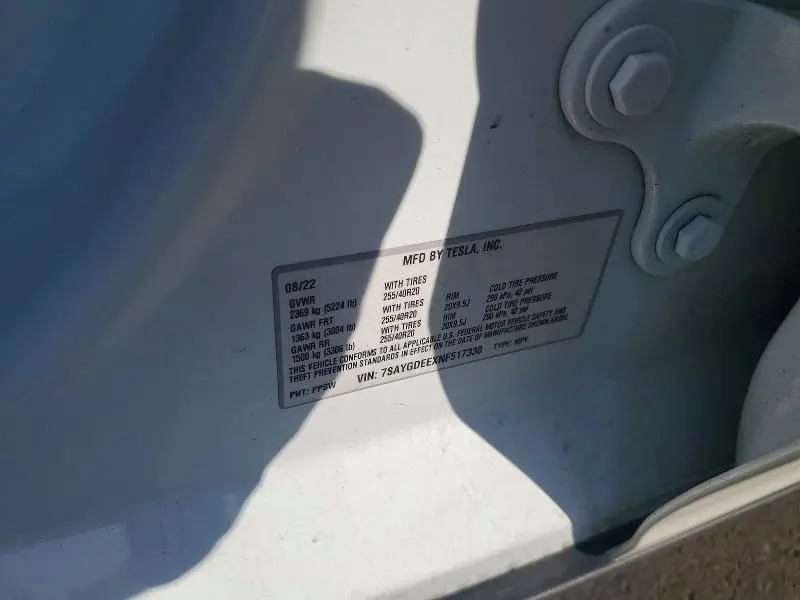 2022 TESLA MODEL Y   