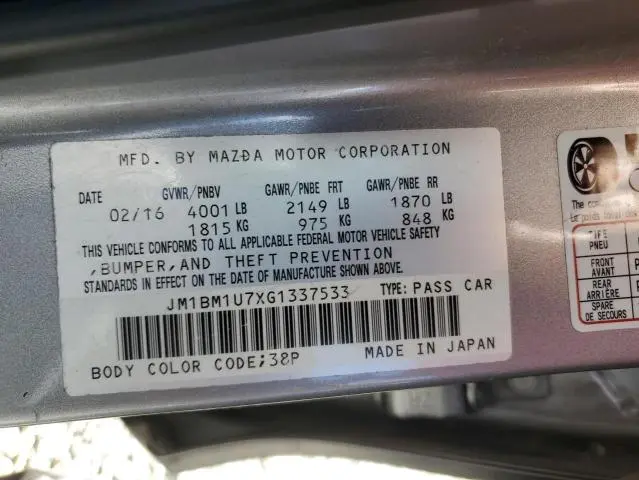 2016 MAZDA 3 SPORT  