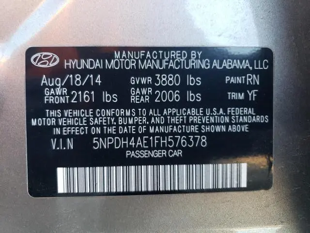 2015 HYUNDAI ELANTRA SE  