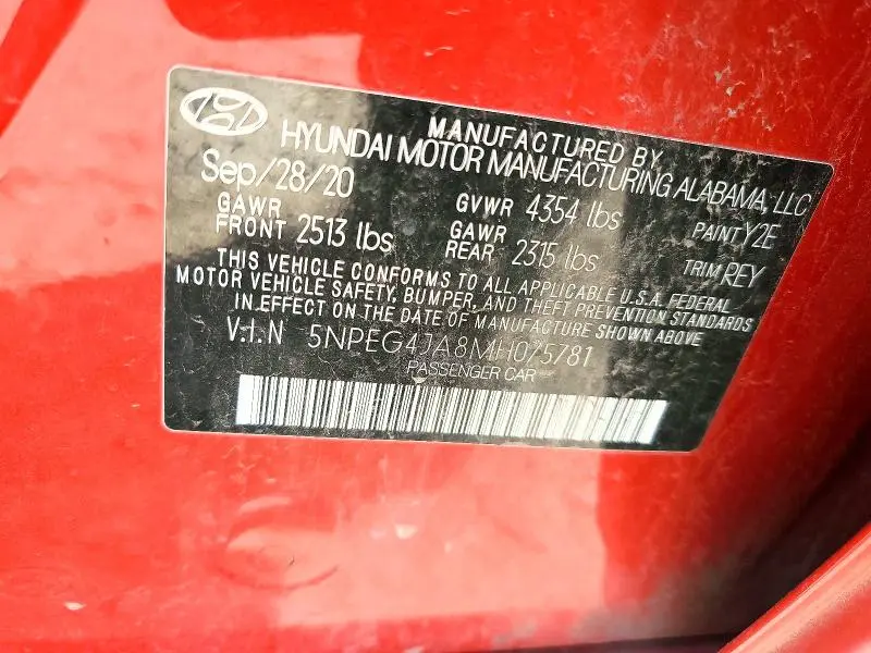 2021 HYUNDAI SONATA   