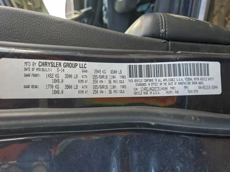 2014 DODGE DURANGO SXT  