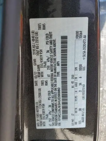 2017 FORD ESCAPE TITANIUM  