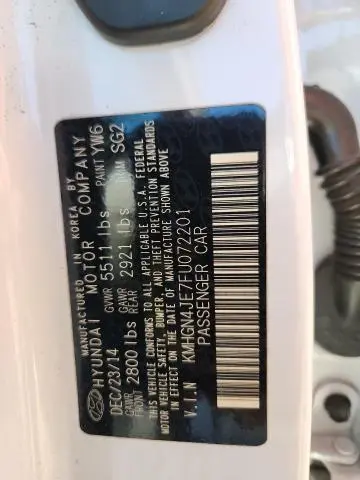 2015 HYUNDAI GENESIS 3.8L  