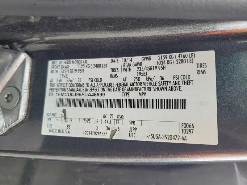 2015 FORD ESCAPE TITANIUM  