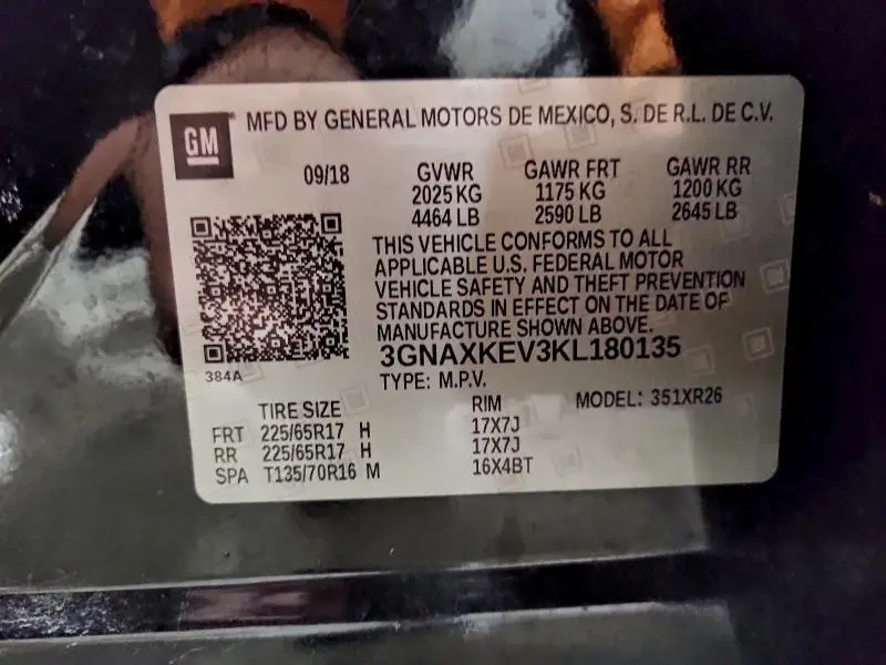 2019 CHEVROLET EQUINOX LT  