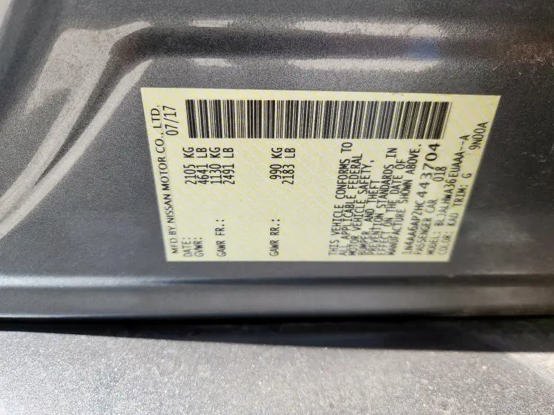 2017 NISSAN MAXIMA 3.5S  