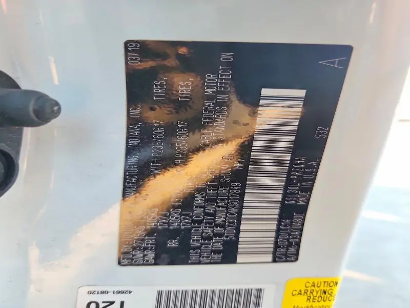 2019 TOYOTA SIENNA XLE  