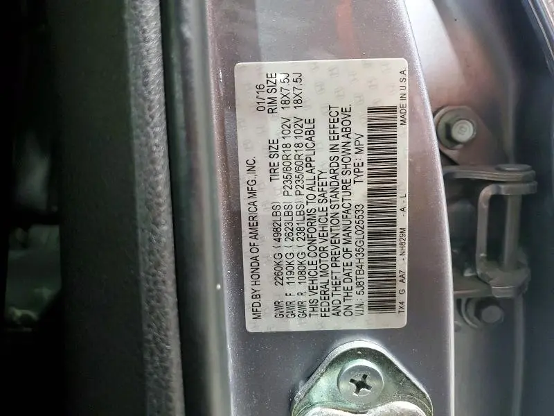 2016 ACURA RDX   