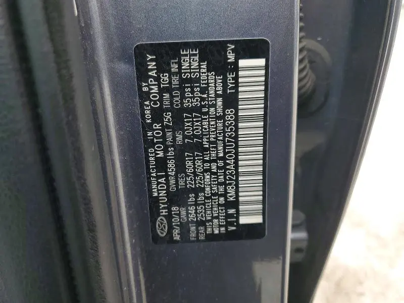2018 HYUNDAI TUCSON SE  